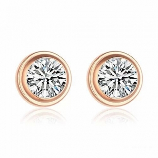 Cartier Diamants Legers DE  Earrings in 18K Pink Gold With 1 White Diamond